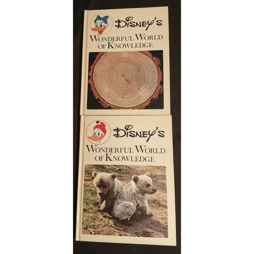 Vintage 1971 Disney's Wonderful World Of Knowledge Hardcover Books Volume 1 & 2